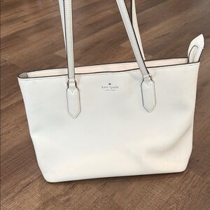 kate spade Cream Leather Tote with Top Handles